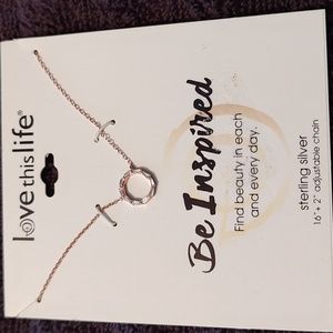 New Love this Life Be Inspired Sterling Silver 16"*2" adjustable chain